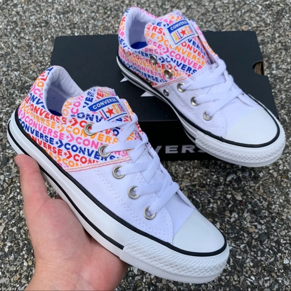 Converse CTAS Ox Madison White‎ Multicolor Rainbow Sneakers New
